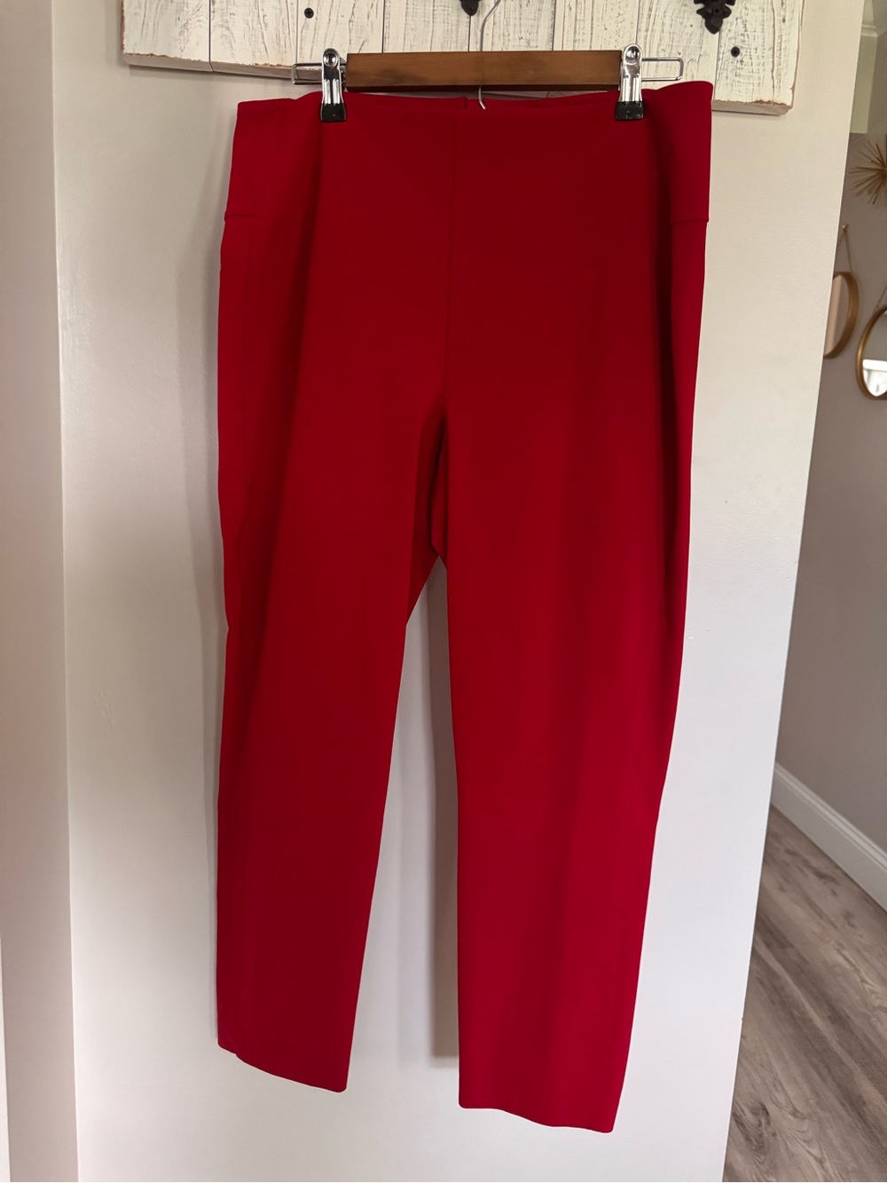 CAbi Bright Red Straight-Leg Pants #4313